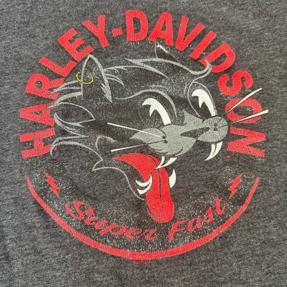Harley-Davidson Rare Glitter Gray and Red Super Fast San Juan T - Picture 2 of 9
